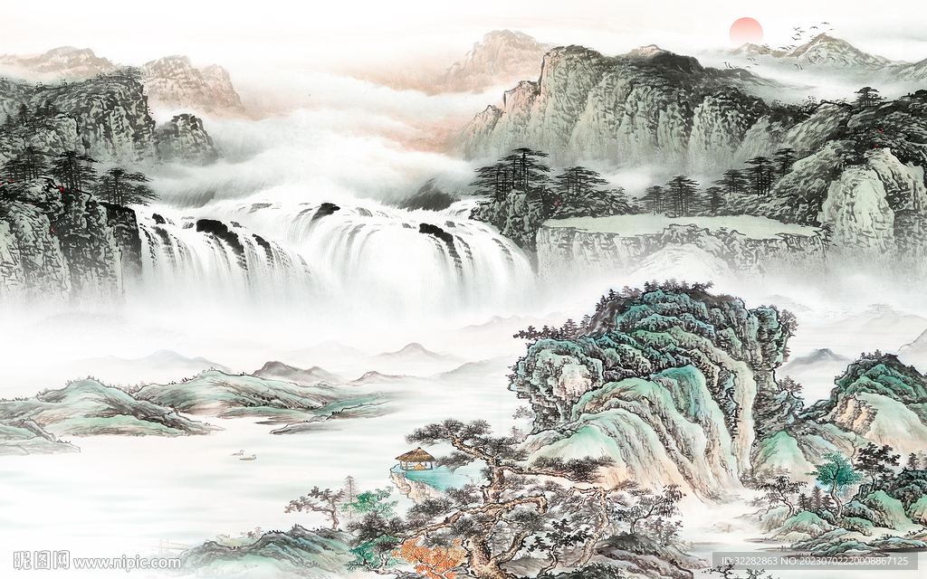 人气 高端新款山水 tif分层