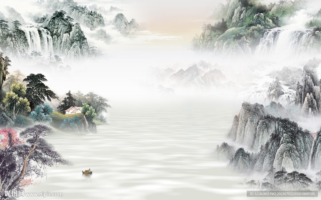 简约 高端新款山水 tif分层