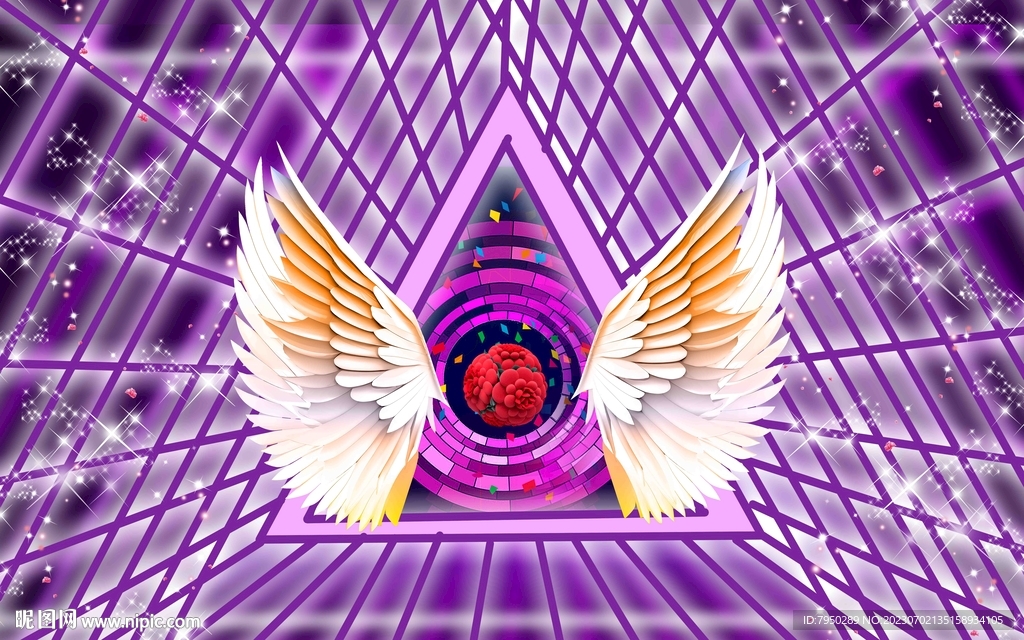 网红翅膀直播间背景墙