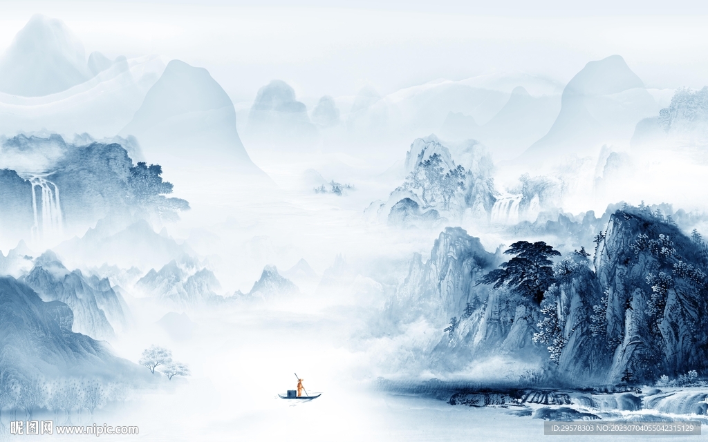 高档 现代中式山水 TIf分层