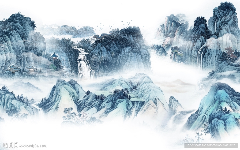 新款 新传背景山水 tiF分层