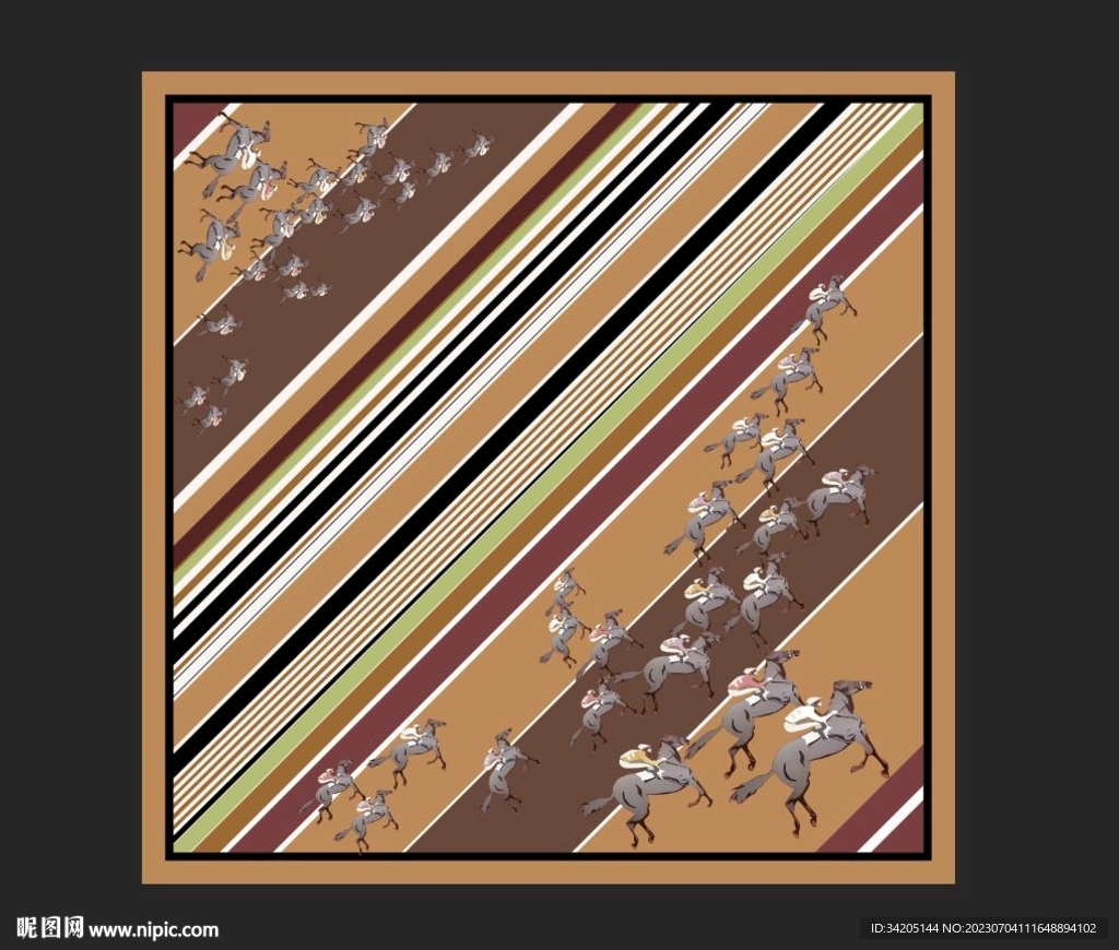 方巾 几何 马 大牌