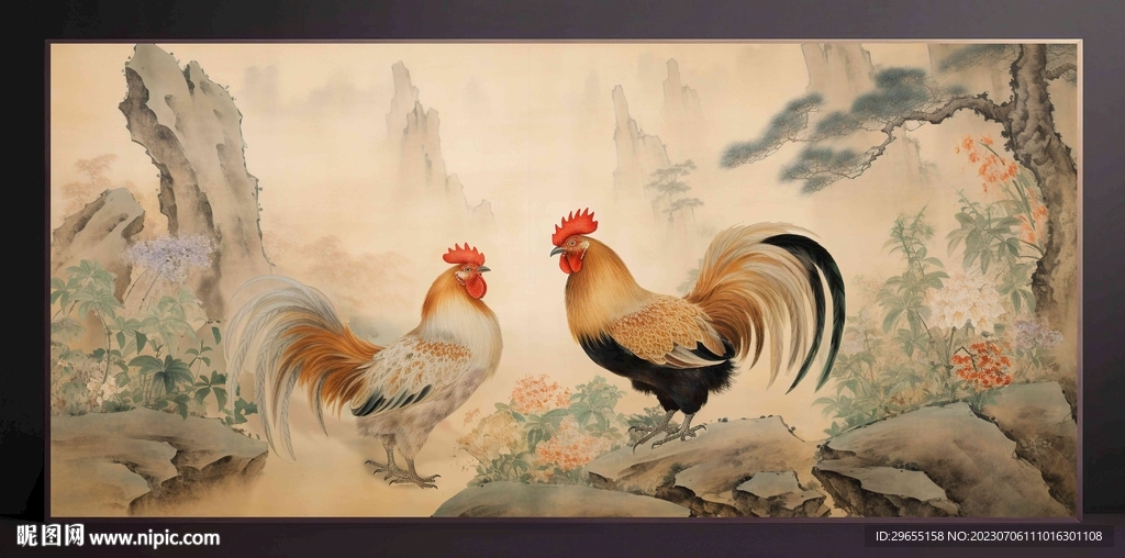 山水画装饰画无框画