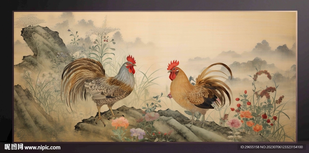 山水画装饰画无框画