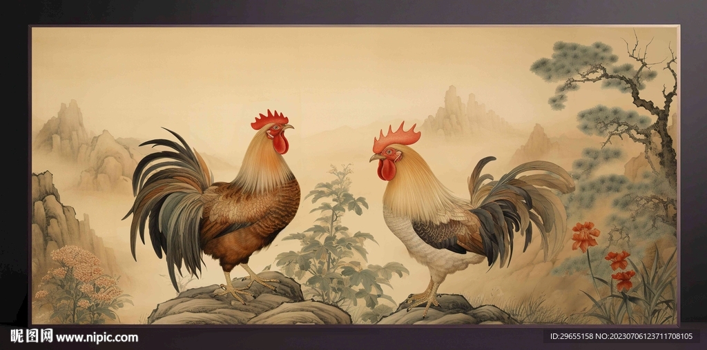 山水画装饰画无框画