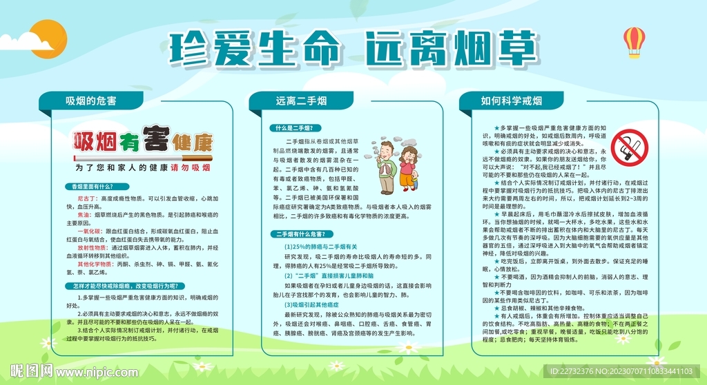 控烟戒烟禁烟健康教育宣传栏