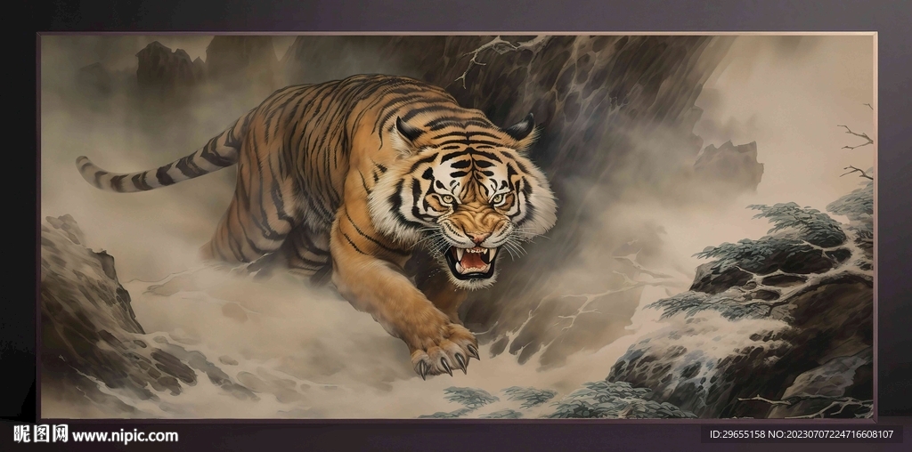 山水画装饰画无框画