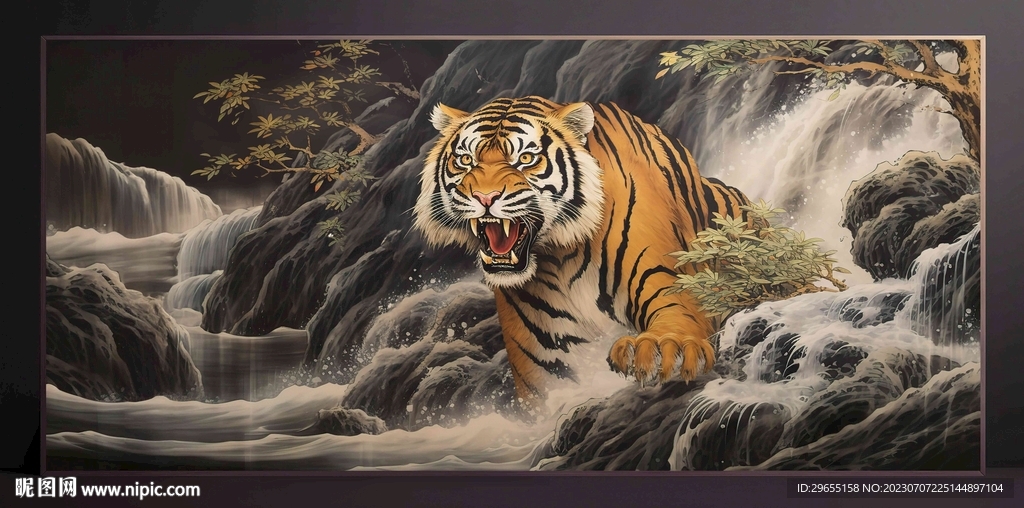 山水画装饰画无框画