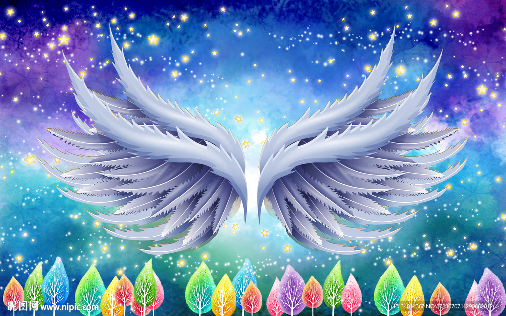 网红翅膀背景墙