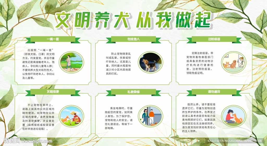 文明养犬宣传栏展板