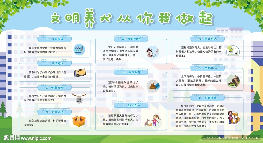 文明养犬宣传栏展板