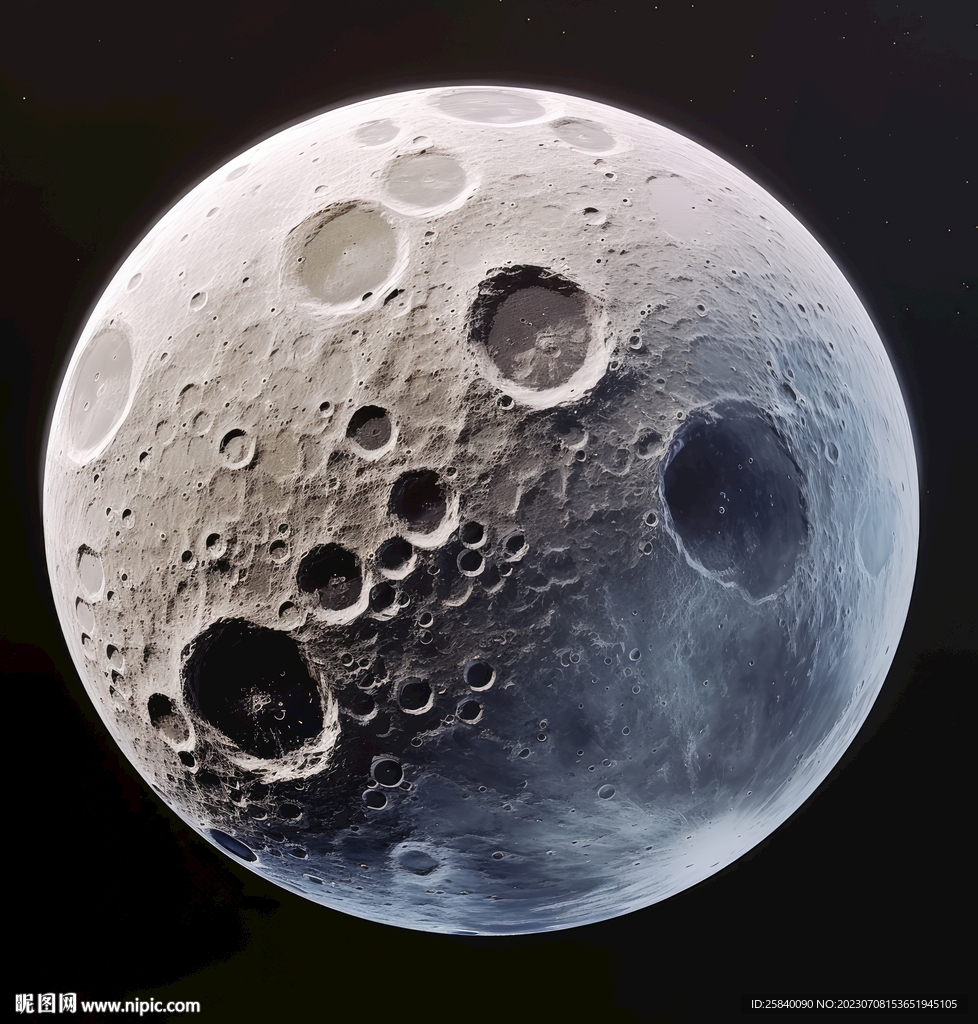 月球表面圆形灯箱素材