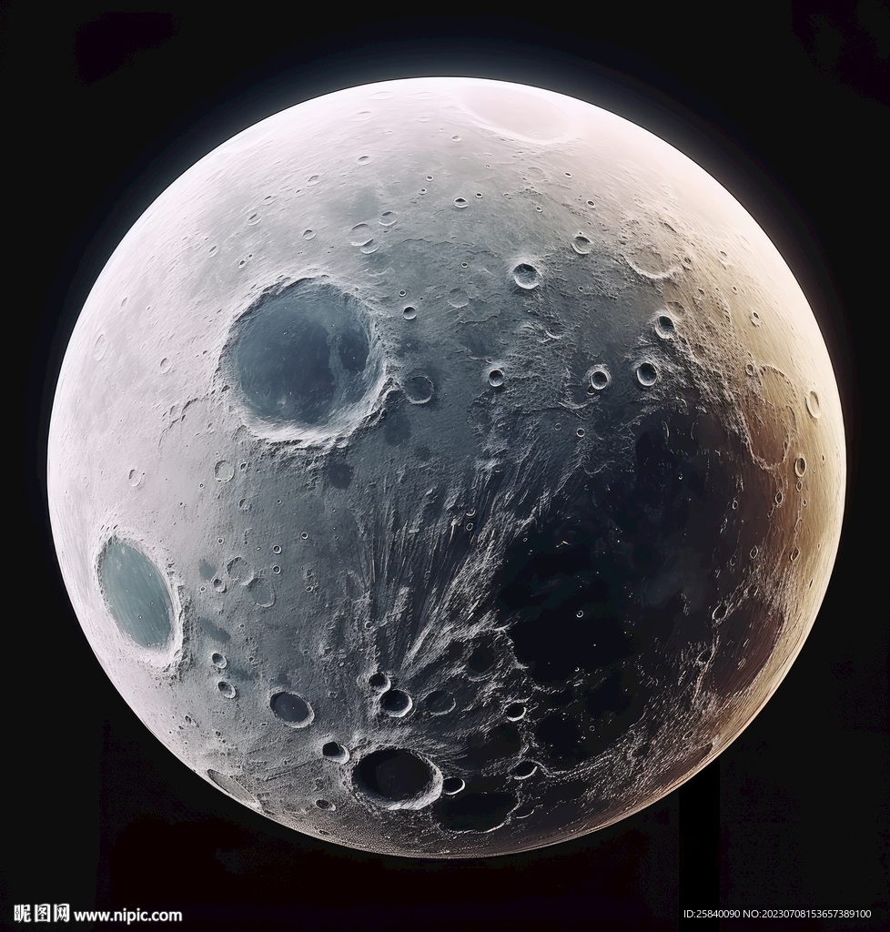 月球表面圆形灯箱素材