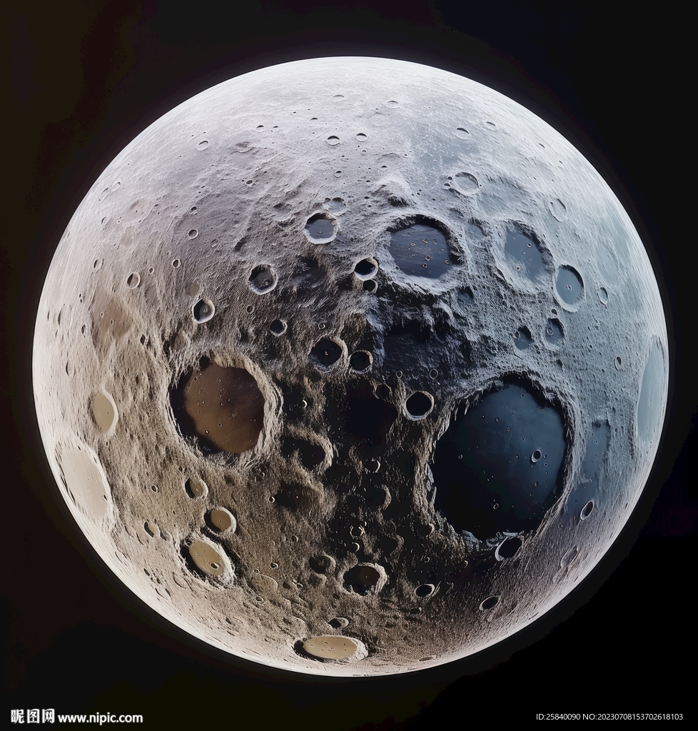 月球表面圆形灯箱素材