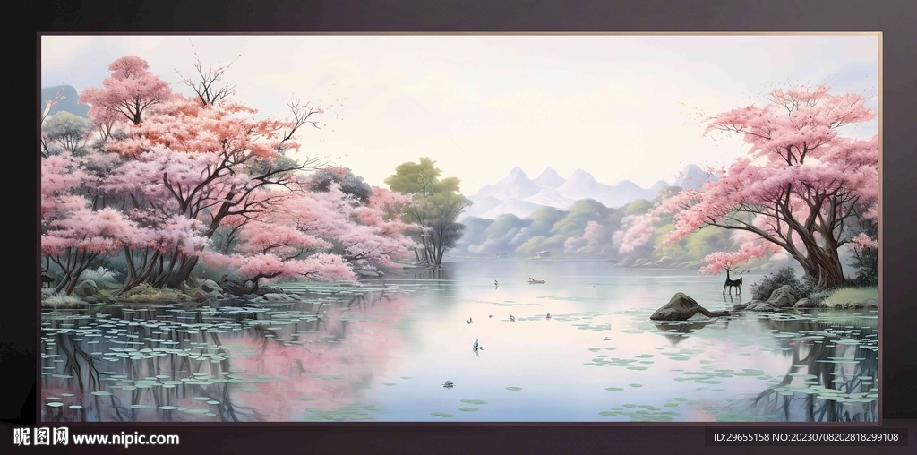 山水画装饰画无框画