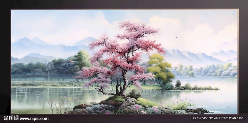 山水画装饰画无框画