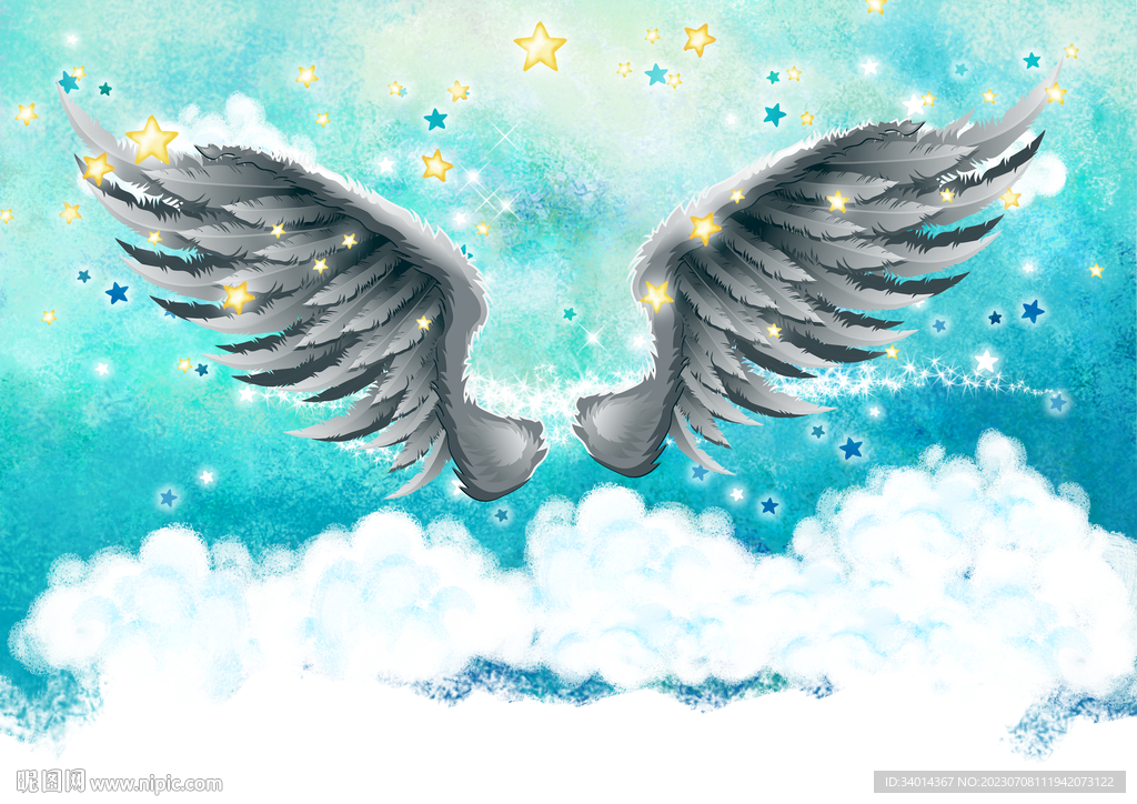 网红翅膀背景墙