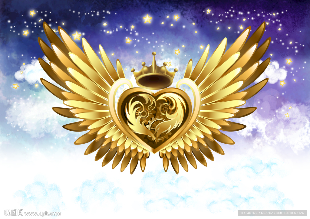 金色翅膀背景墙