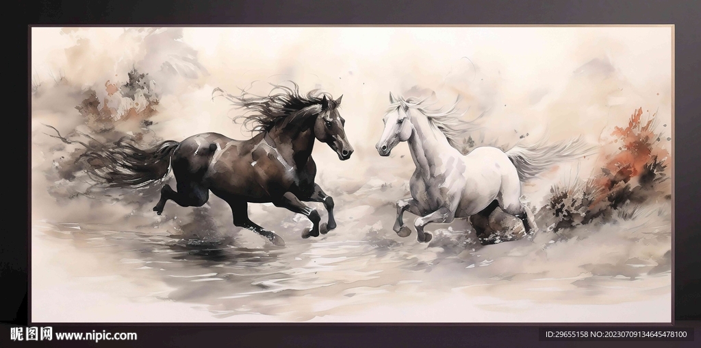 山水画装饰画无框画