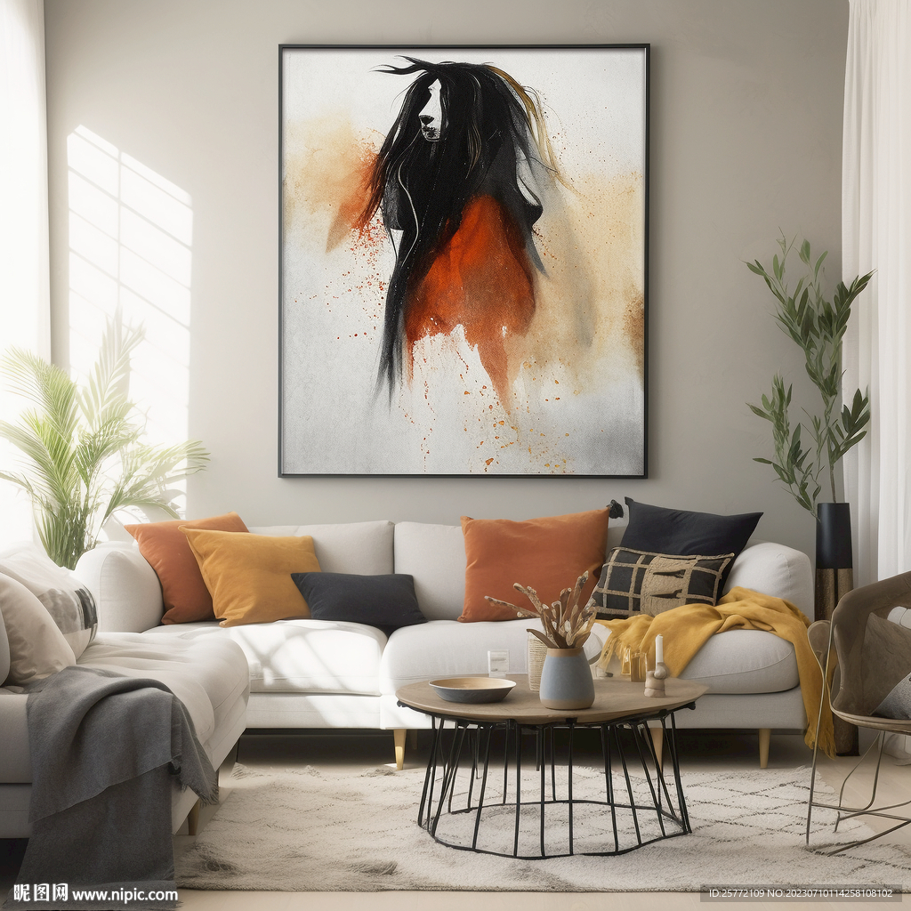 客厅装饰画样机