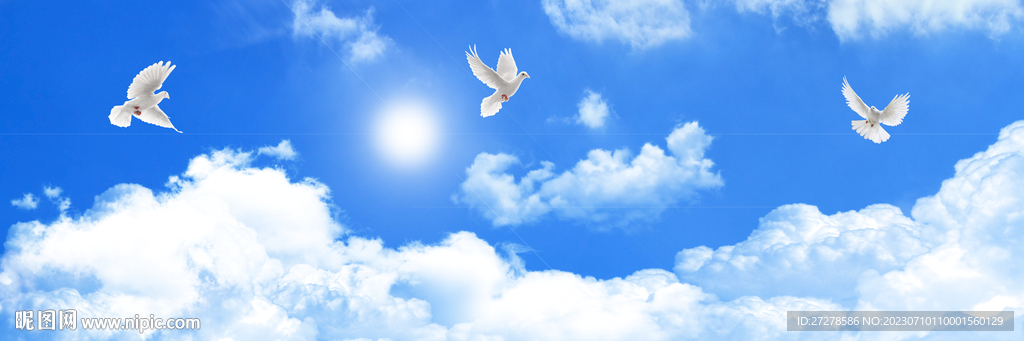 蓝天白云吊顶天花贴膜