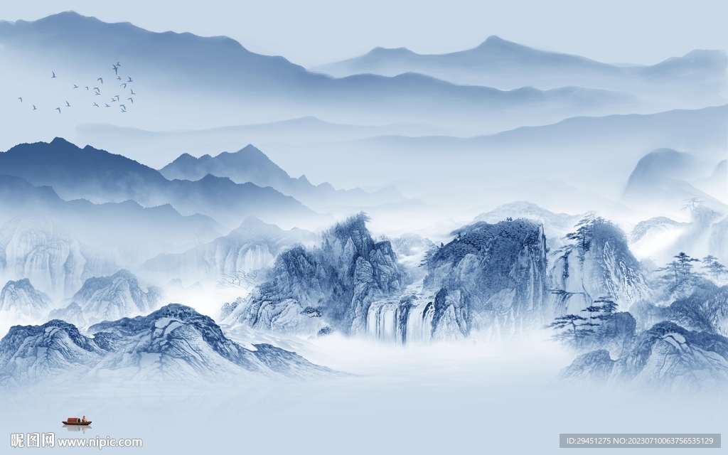 高档 高端中式山水 TiF分层