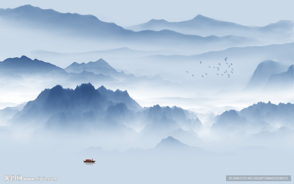 大气 高端中式山水 TiF分层