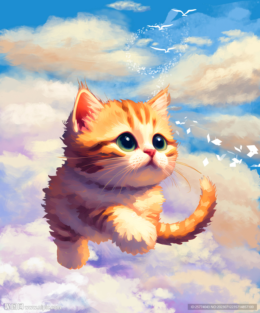 水彩飞猫
