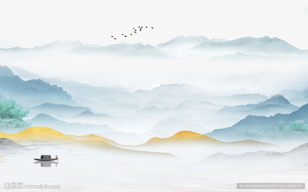 现代 简约意境山水 TIF分层