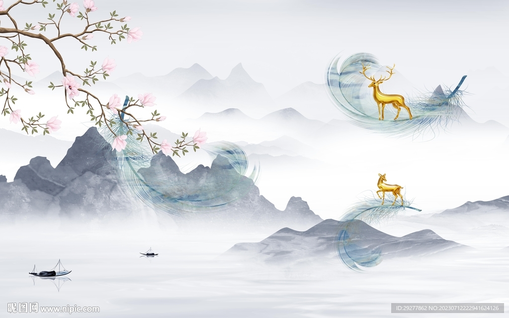 大气 简约意境山水 TIF分层