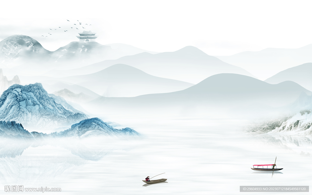 新品 高档客厅山水 tif分层