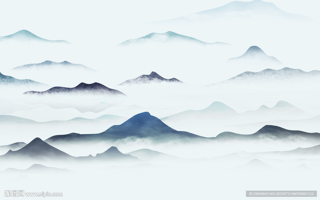 新款 高档客厅山水 tif分层