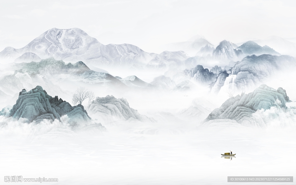 现代 简约最新山水 tif分层