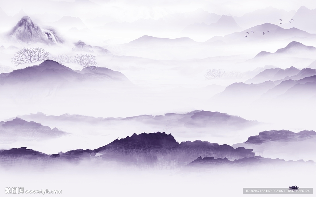 意境 现代中式山水 TIF分层