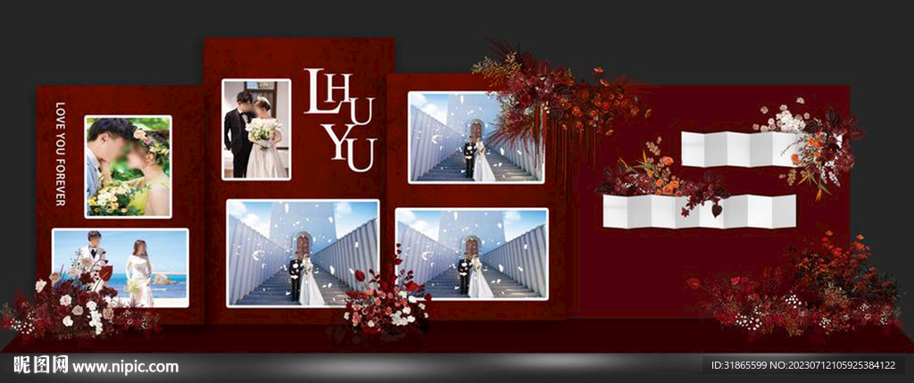 红色婚礼照片展示