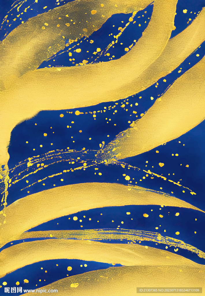 金色墨迹抽象肌理
