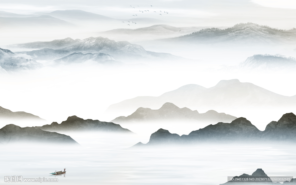 简约 最新背景山水 tif分层