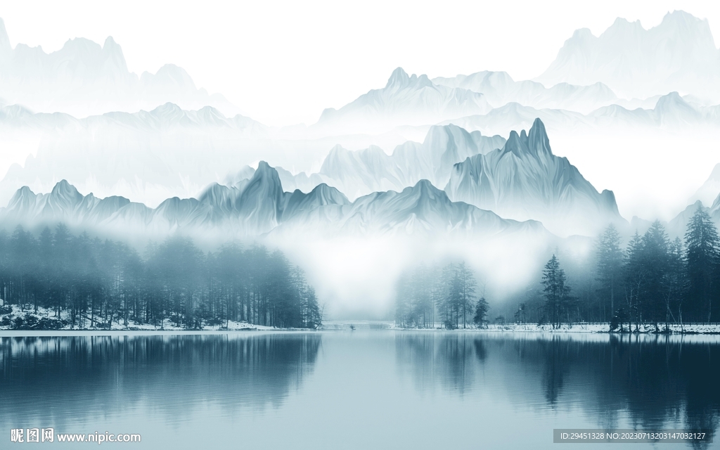 大气 最新背景山水 tif分层