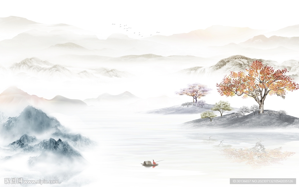 爆款 高清背景山水 tiF分层