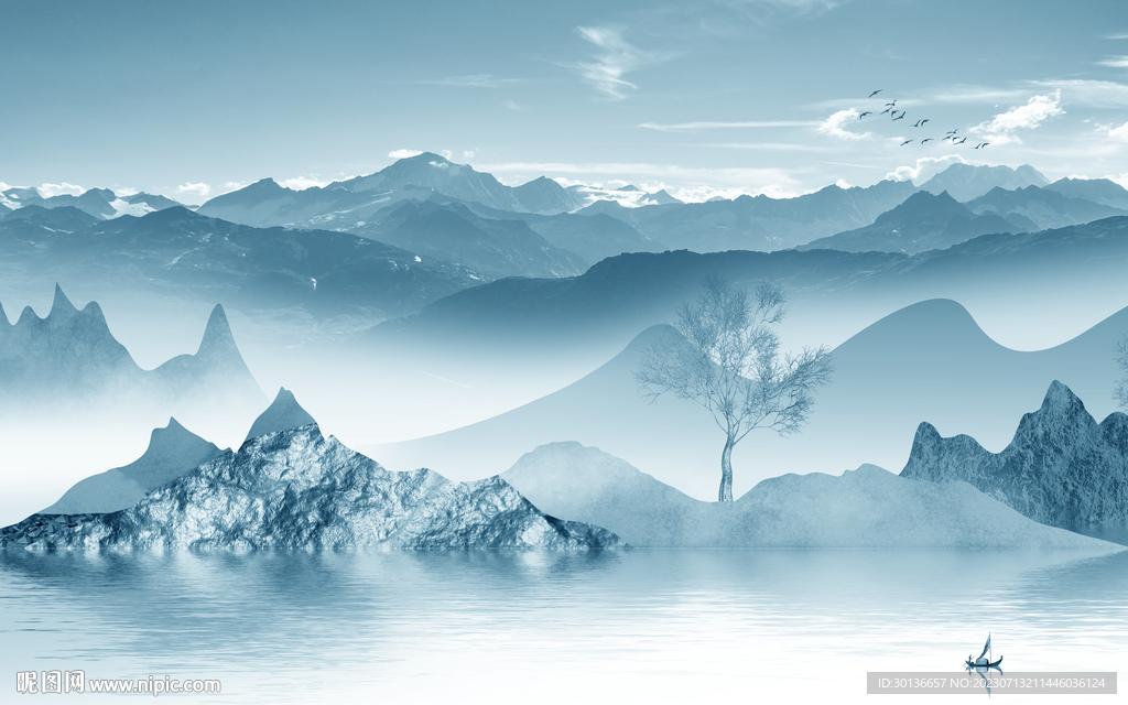 高端 高清背景山水 tiF分层