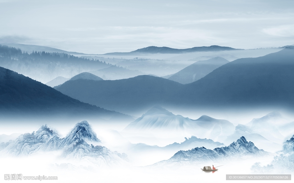 现代 高清背景山水 tiF分层