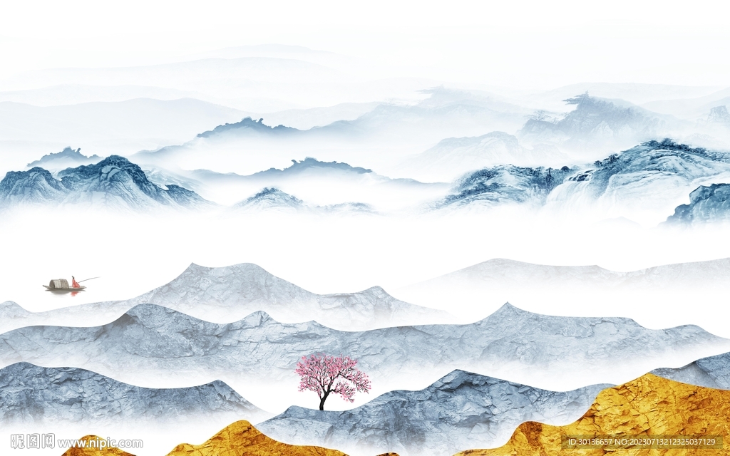 人气 高清背景山水 tiF分层