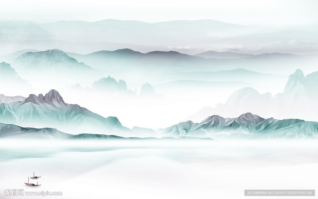 高端 极简新款山水 tiF分层