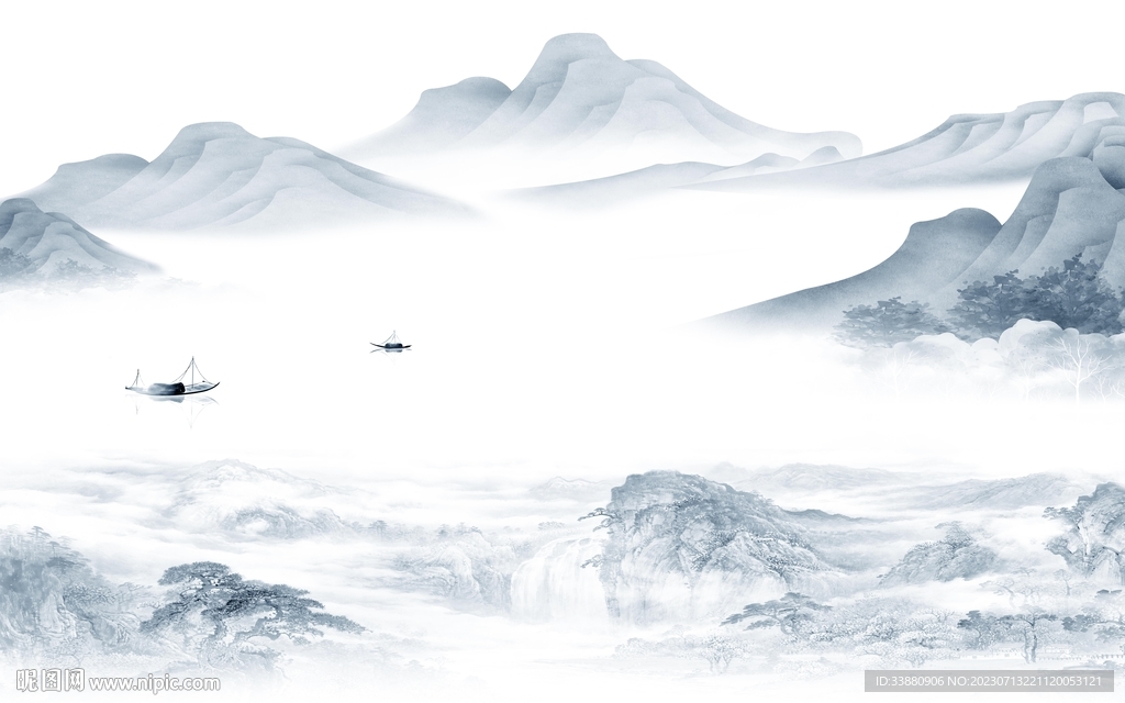 简约 极简新款山水 tiF分层