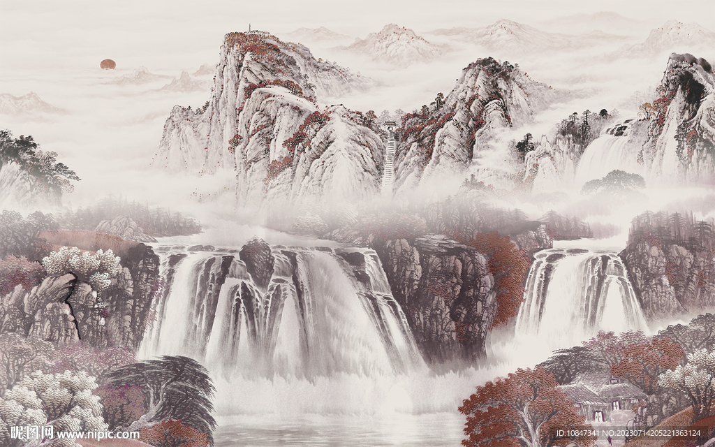 高清 大气简约山水 TIF分层