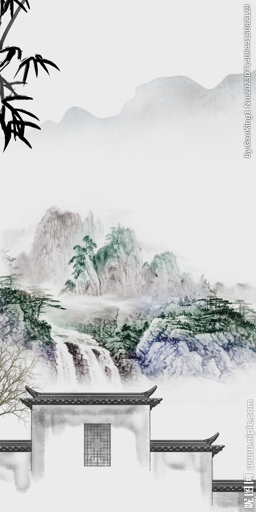 高端 新中式玄关画 TiF分层