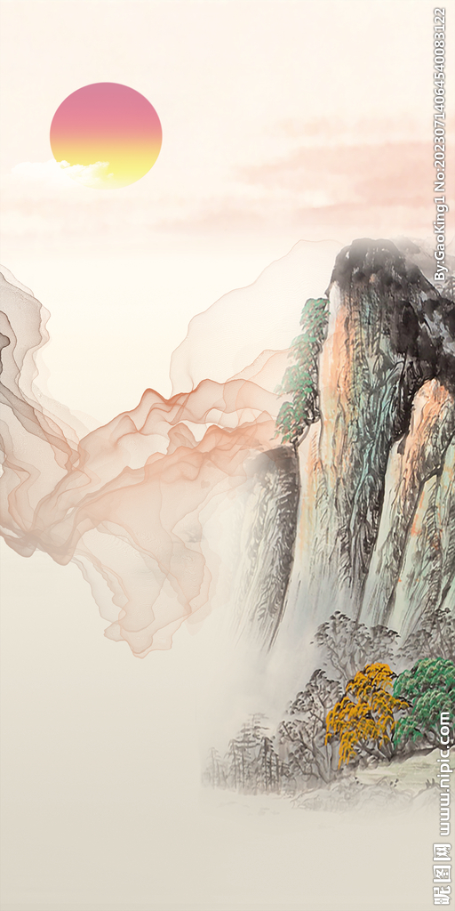 中式 新爆款玄关画 TiF分层