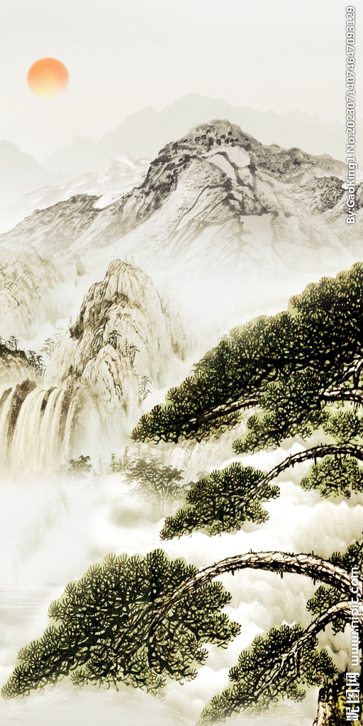 高清 新现代玄关画 TiF分层