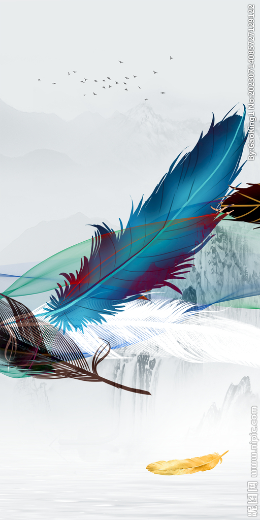 高雅 山水高档玄关 tiF分层