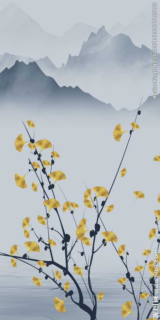 简约 山水高档玄关 tiF分层